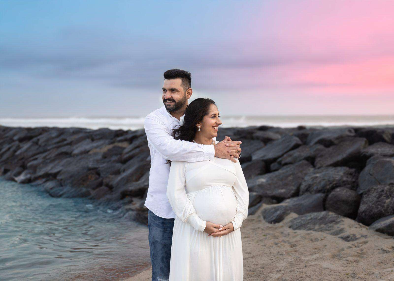 Maternity — beach sunset